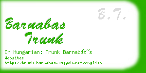 barnabas trunk business card